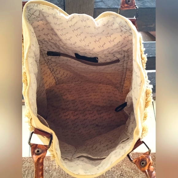 Myra Upcycled Canvas and Leather Tote Bag | Custom Motors - Picture 10 of 12